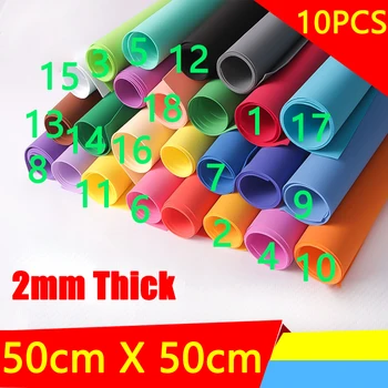

10 PCS 2mm Thick 50x50cm Foamiran Sponge Paper Handmade Craft Paper EVA DIY Crafts Materials Cut Foam Paper Nursery Decoration