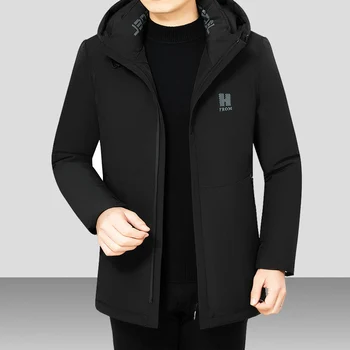 

2020 Winter Down Parka Men's Solid Jacket New Arrival Thick Warm Coat Long Hooded Jacket Windproof Padded Coat Fashion Men 4XL