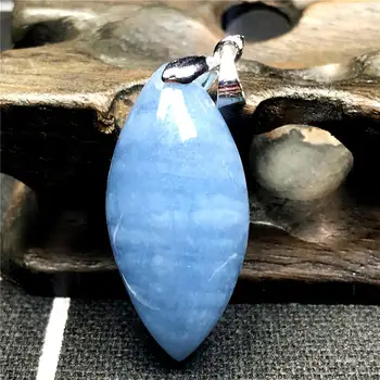 

Genuine Natural Ocean Blue Aquamarine Pendant Jewelry For Woman Lady Men Clear Silver 31x15x10mm Beads Water Drop Gemstone AAAAA