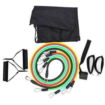 

11pcs TPE Resistance Band Strength Gym Equipment Home Elastic Pull Rope Home Fitness Workout Body Building Equipment Yoga Pack