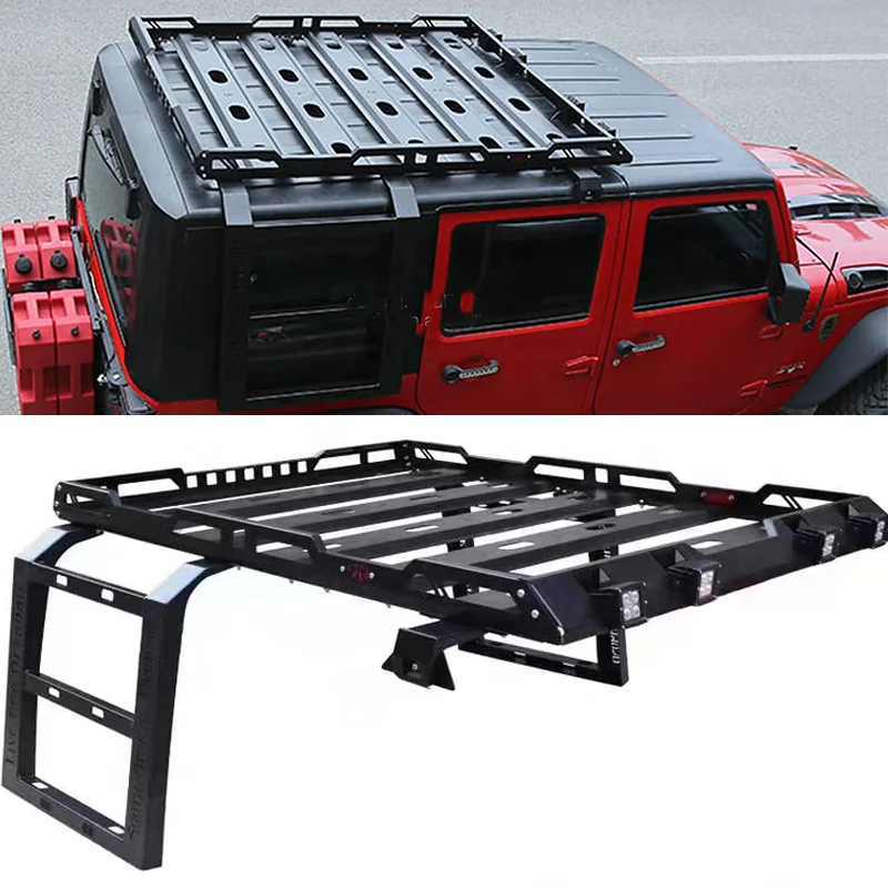 

For Jeep Wrangler Steel Roof Rack With Ladder FITS TO 4 DOORS JL 4x4Car Roof Rack Car Auto Parts