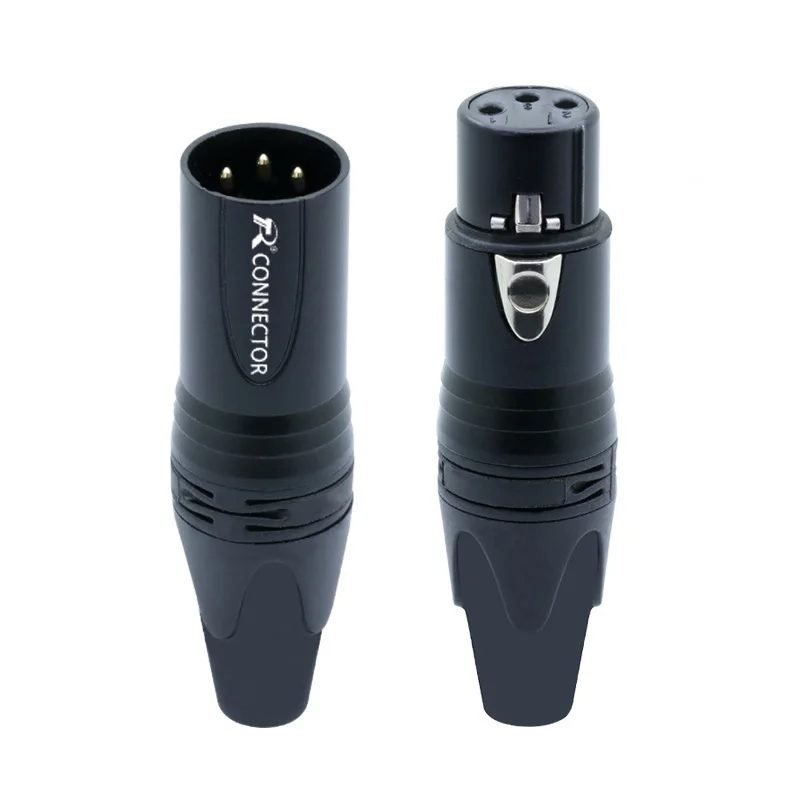 Black set 3PIN XLR разъем микрофон штекер мужской женский адаптер MIC провода разъем 6 цветов предложение 1 комплект M/F - Цвет: Black set