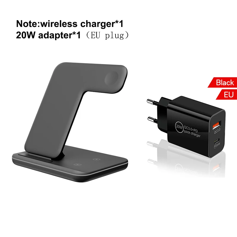 3 in 1 Wireless Charger Stand 15W Qi Fast Charging Dock Station for Apple Watch iWatch 7 AirPods Pro For iPhone 13 12 XS 8 Plus samsung wireless charger Wireless Chargers