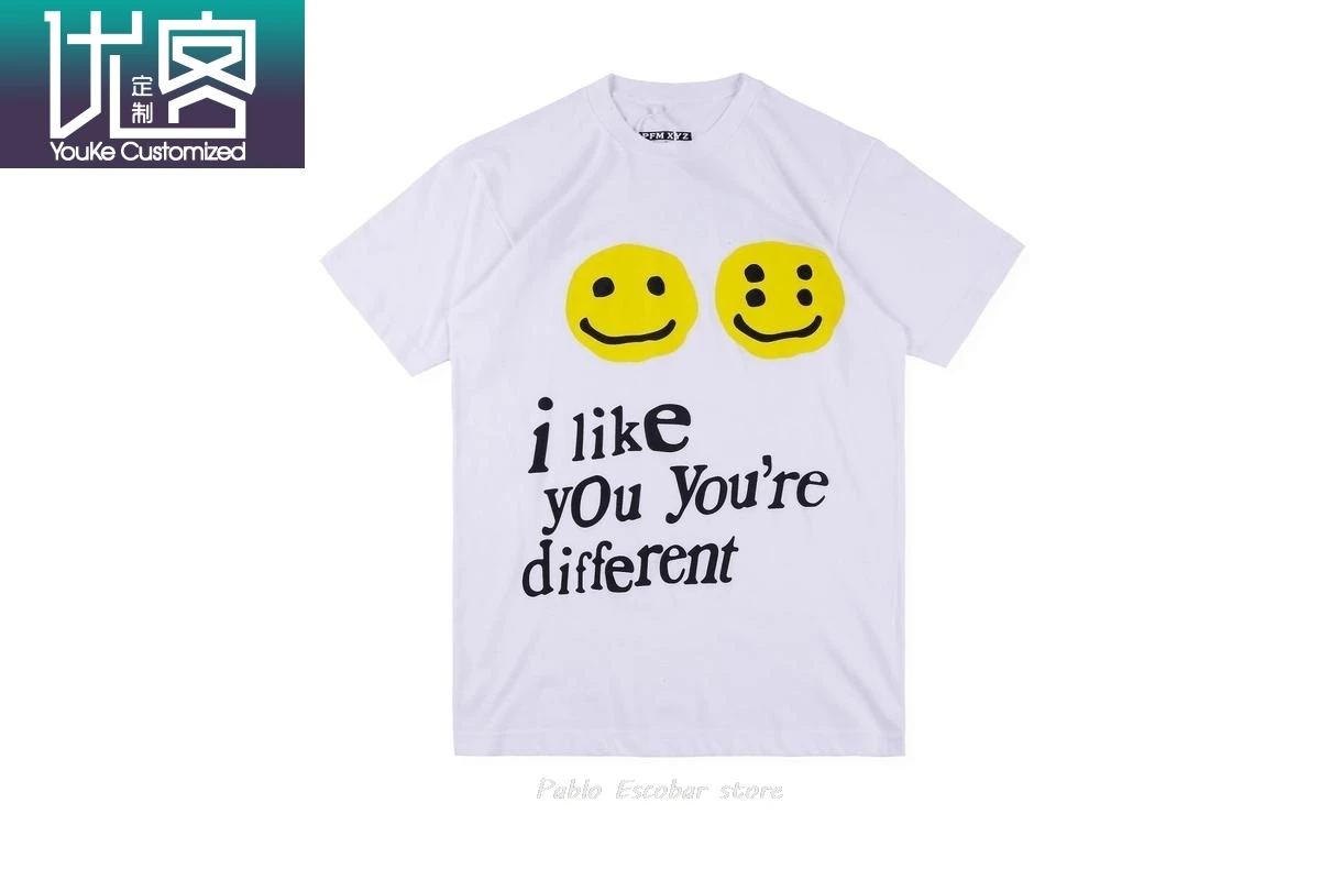 19SS CPFM XYZ футболка с граффити улыбающееся лицо CPFM.XYZ W.W.C.D I LIKE YOU Kanye West хип-хоп