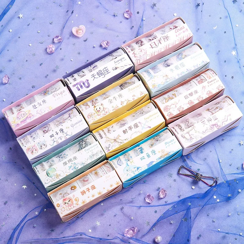 5 шт./компл. Творческий 12 Созвездие серии лента Washi Kawaii для художественного оформления ногтей, ручная работа для Скрапбукинг малярный скотч для детей