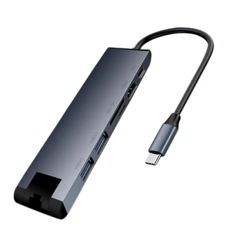 

USB C Hub 7-In-1 USB C Adapter 4K HDMI 100W Power Delivery USB 3.0 Ports and SD/TF Card Readers for /Pro/Air