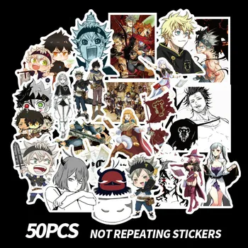 

50pcs New Anime Black Clover Quarter Knights Card Stickers DIY Waterproof Scrub Card Sticker Kids Sticker Toys