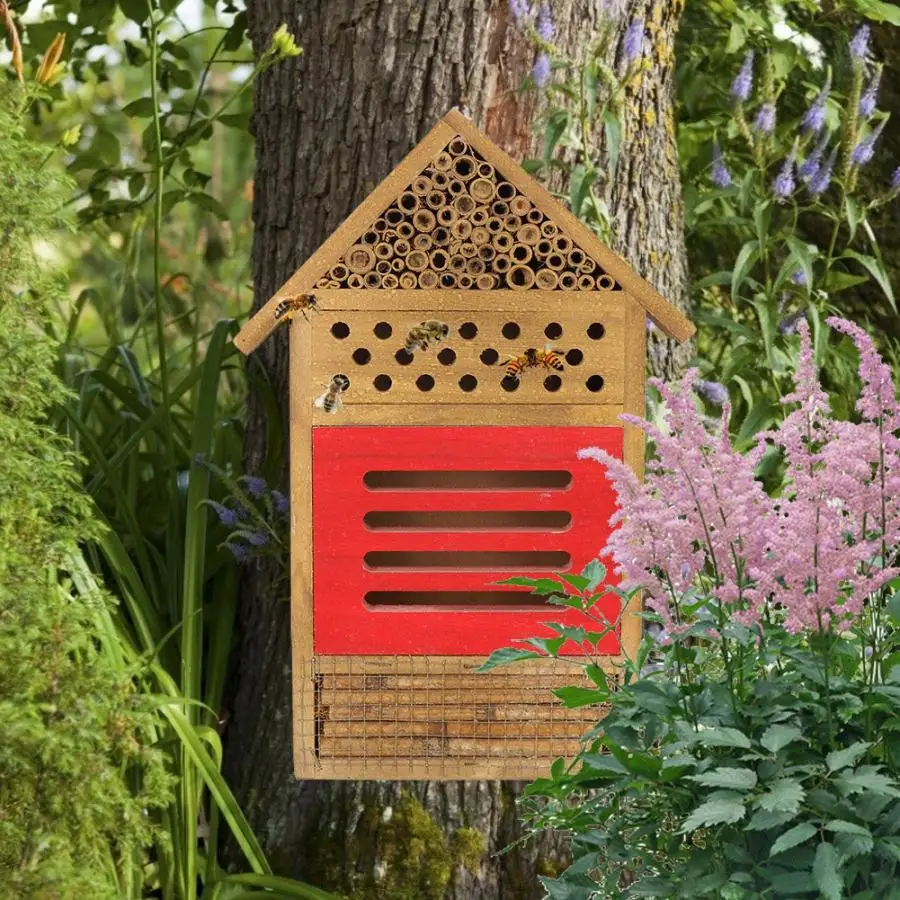 Пчелиный дом, коробка для вязки деревянных насекомых, пчелиный дом, деревянный Жук, номер, гостиничное укрытие, садовое украшение, гнезда, коробка для насекомых, пчелиный дом