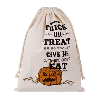 

Halloween Sacks Halloween Bag Pumpkin Trick Or Treat Bags Canvas Spider Web Party Decorations DIY Event Party Supplies