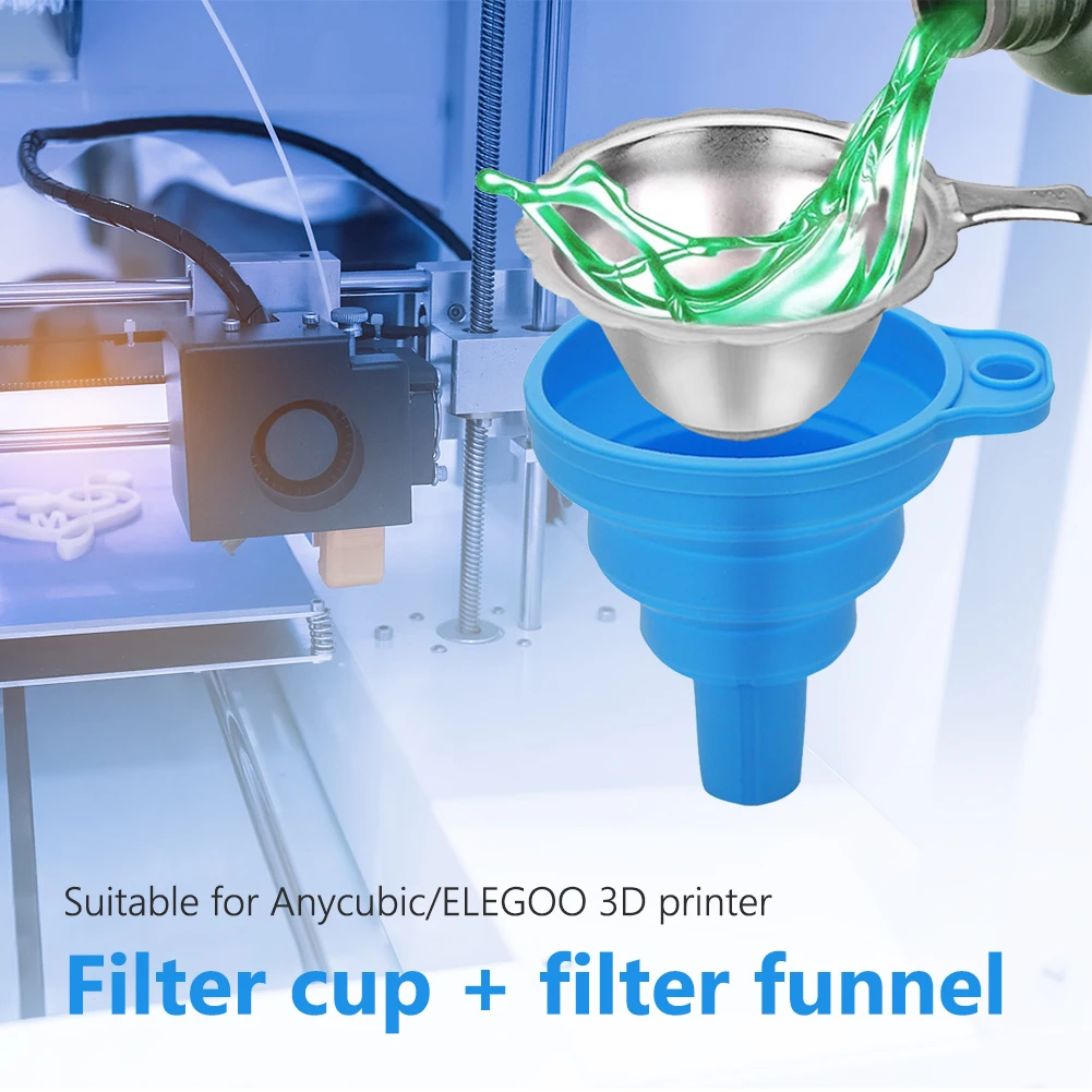 3D printer filter combination photosensitive resin filter cup + silicone funnel light curing consumables for Anycubic/ELEGOO