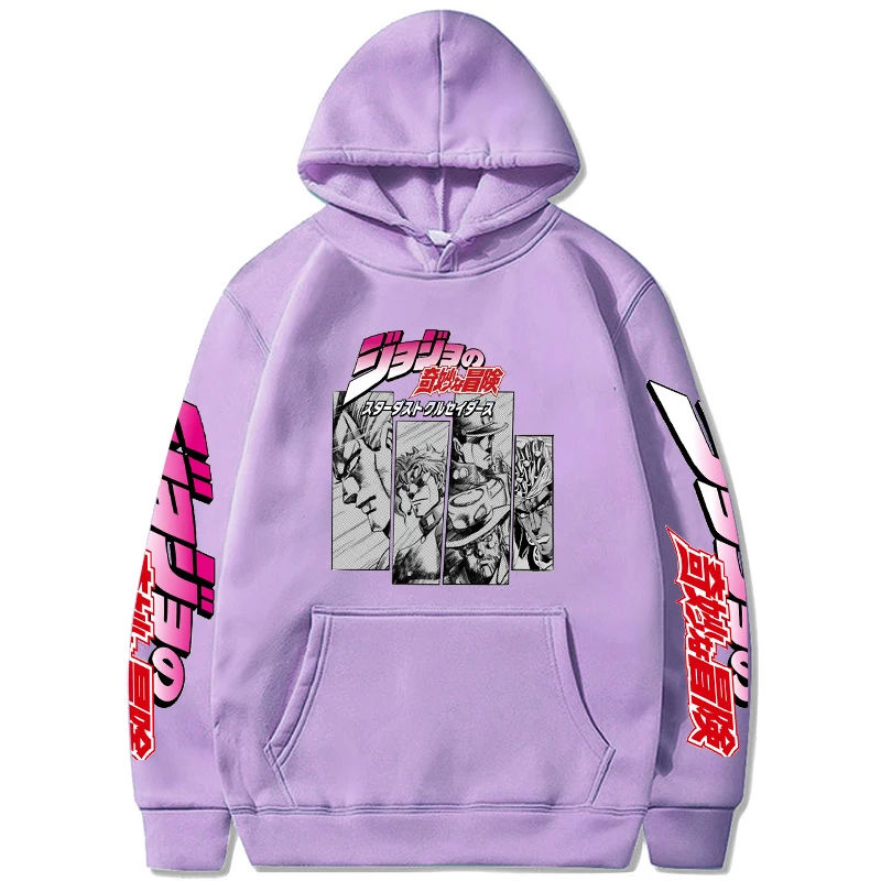 

Cute JoJo Bizarre Adventure Hoodie Japanese Anime Men/women Funny Sweatshirt Manga Harajuku Cartoon Hip Hop Clothes Male Hooded