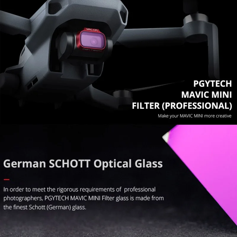 Мини-фильтр PGYTECH Mavic ND8 16 32 64/ND8 16 32 64 PL для объектива камеры, Комплект фильтров для DJI Mavic Mini Drone, аксессуары