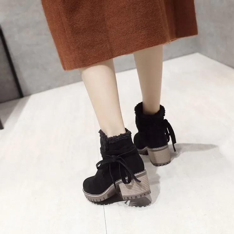 

Big Size 9 10 11 12 boots women shoes ankle boots for women ladies boots shoes woman winter Round head sleeve waterproof table
