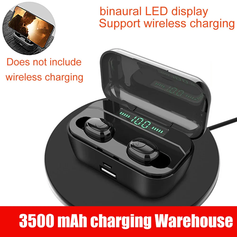 G6s wireless black G6S tws оригинальные беспроводные наушники Bluetooth 5,0 наушники гарнитура HIFI 8D стерео спортивные наушники с 3500 мАч зарядная коробка светодиодный - Цвет: G6s wireless black