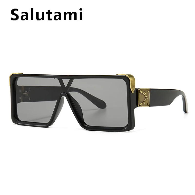 Цельные Квадратные Солнцезащитные очки для мужчин новые модные брендовые