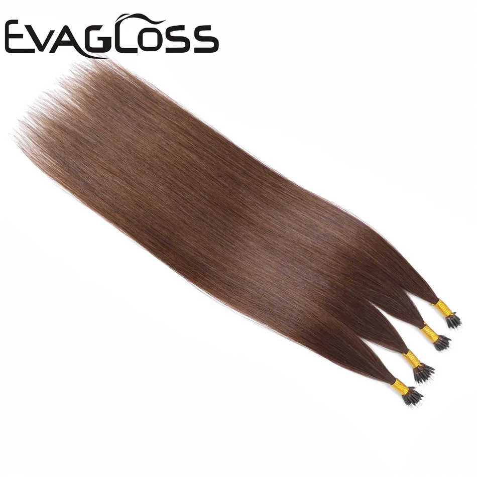 EVAGLOSS 0 8 г/прядь Кератиновый прямой нано бисер/кольца настоящие русские