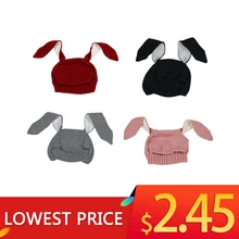 Ins/детская шапка; Инновационная шерстяная шапка в форме животного; вязаная шапка с заячьими ушками; детская осенне-зимняя шапка