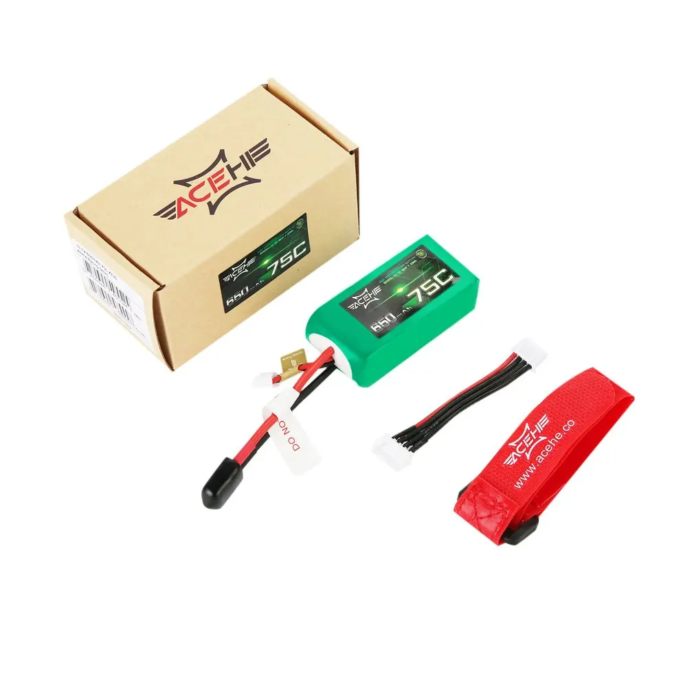 

ACEHE 75C 11.1V 650mAh Lipo Battery High Discharge Lipo Battery for XT30 FPV Racing Series Overcharge Short-circuit Protection