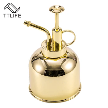 

300mL Vintage Style House Plant Stainless Steel Watering Pot for Succulent Plants Spraying Bottle Golden Gardening Water Cans