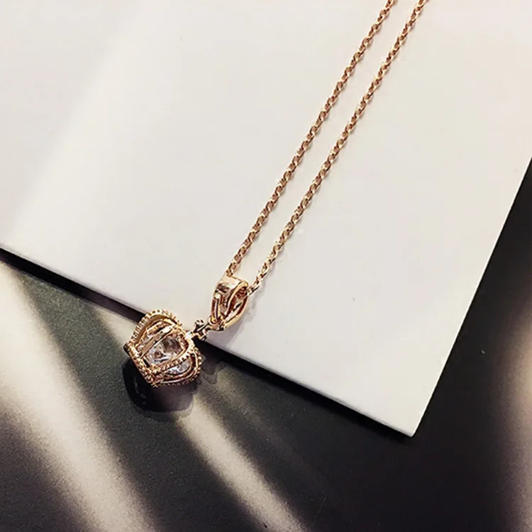 

Necklace Women's Simple Crown Zircon Pendant Necklace Douyin Necklace Choker Accessories
