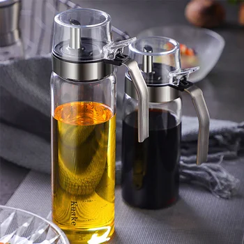 

Stainless Steel Olive Oil Dispenser Bottle Oil And Vinegar Dispenser Lead-Free Glass Bottle Kitchen Oil Salad Dressing Container