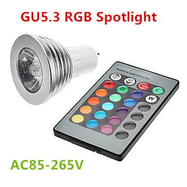 Светодиодная RGB лампа E27 E14 GU10 GU5.3 85 265 в с пультом ДУ 5 Вт 10 шт.|bulb e14|dimmable ledspotlight lamp |