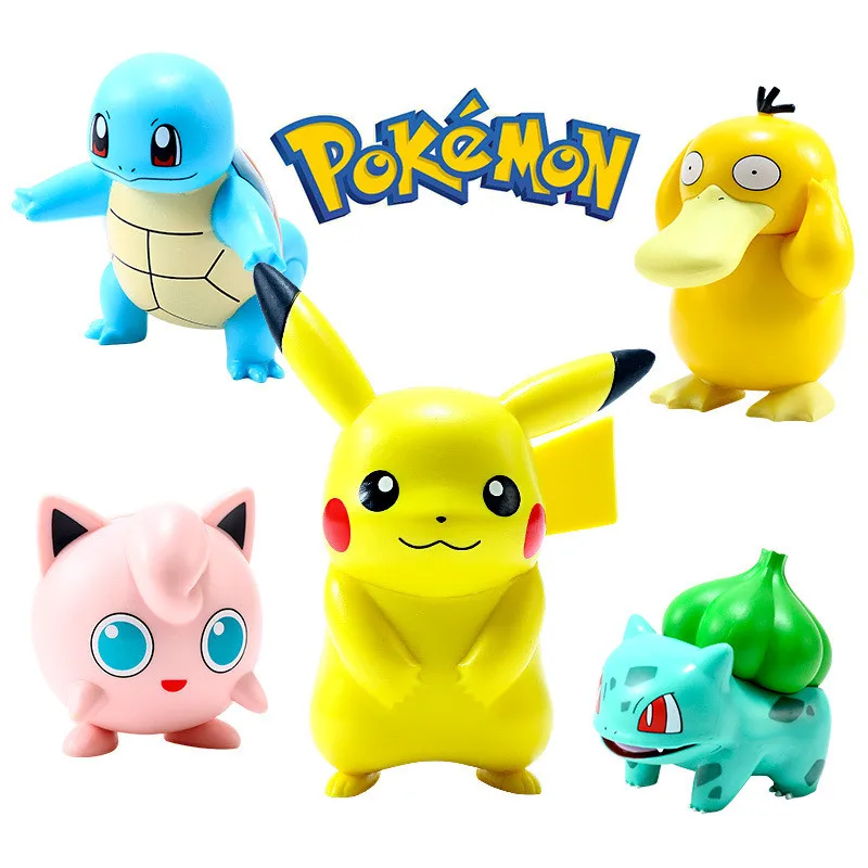 6 шт./компл. Pokemon игрушки Пикачу фигурки куклы из мультфильма покемон Squirtle Charmander
