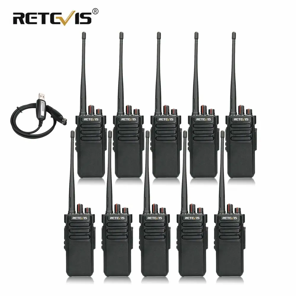 10 шт. RETEVIS RT29 Профессиональный IP67 Водонепроницаемый рация UHF VHF VOX скремблер двухстороннее радио приемопередатчик+ кабель для программирования