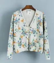 tiny floral white Лес Мори девушка цветочный принт жаккардовый вязаный кардиган сладкий Лолита свитер кардиган пальто женские Топы Куртка Осенняя зимняя вязаная одежда - Цвет: tiny floral white