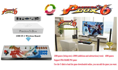 Аркадный контроллер, джойстик, набор Pandora Box 6 HD 1300 в 1, мульти игра, доска, бой, палка, 2 игрока, аркадный контроллер