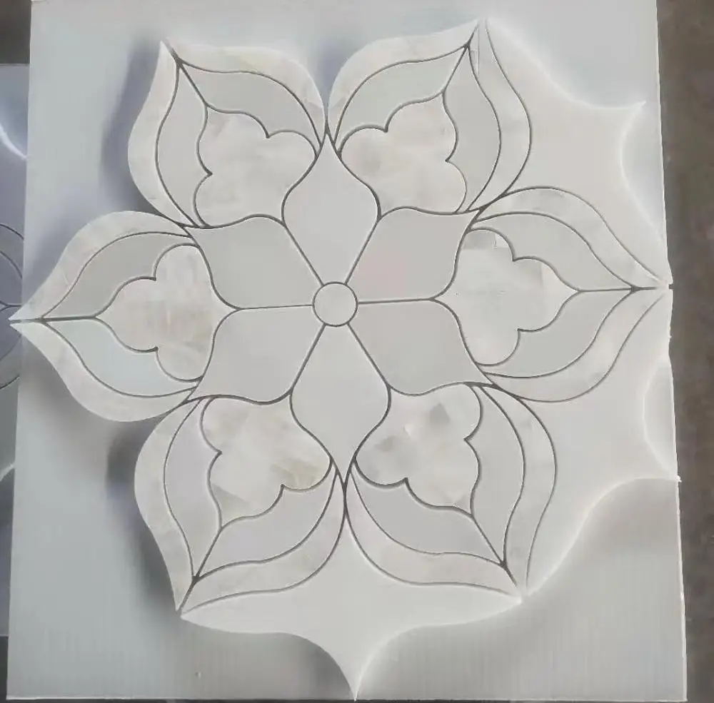 Fashion water jet marble mosaic and tiles shell