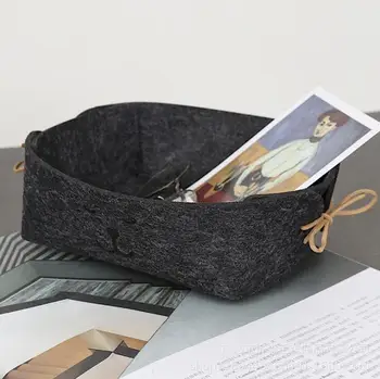 

2019 NEW Useful Hallway Entrance key Small Storage Box Nordic Felt Basket Candy Color DIY Foldable Office Desk Home Supplies