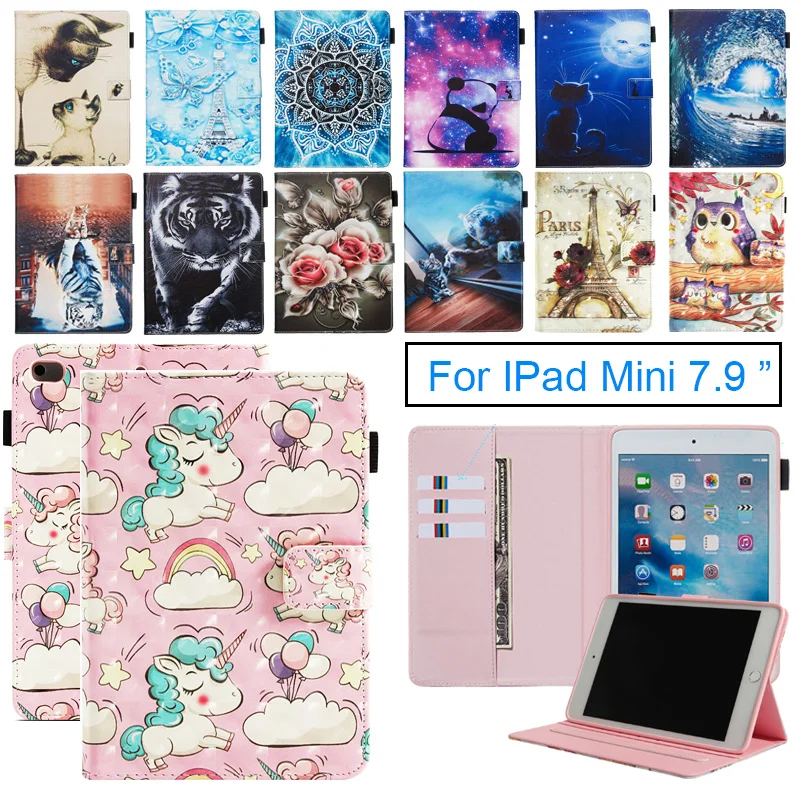 Чехол книжка из искусственной кожи с котом для iPad Mini 1 2 3 4 5 7 9 | Чехлы для планшетов и электронных книг -4000396048677