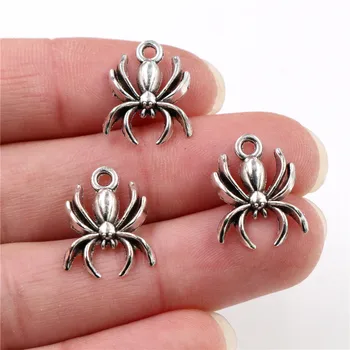 

17x14mm 20pcs Antique Silver Plated Spider Handmade Charms Pendant:DIY for bracelet necklace-Q3-14