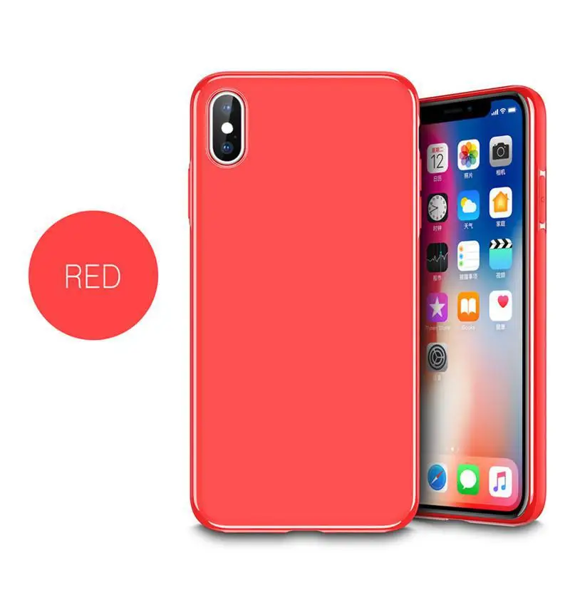 Подходит для iphone 6, 7, 8, 11 x, чехол для мобильного телефона xs, Матовый Магнитный чехол для автомобиля из ТПУ, мягкий чехол для iphone XS - Цвет: Red