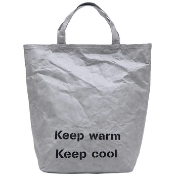

NEW-Women Handbag Shoulder Bag Tyvek Messenger Bag Kraft Paper Ladies Large Capacity Crossbody Fashion Handbags Gray