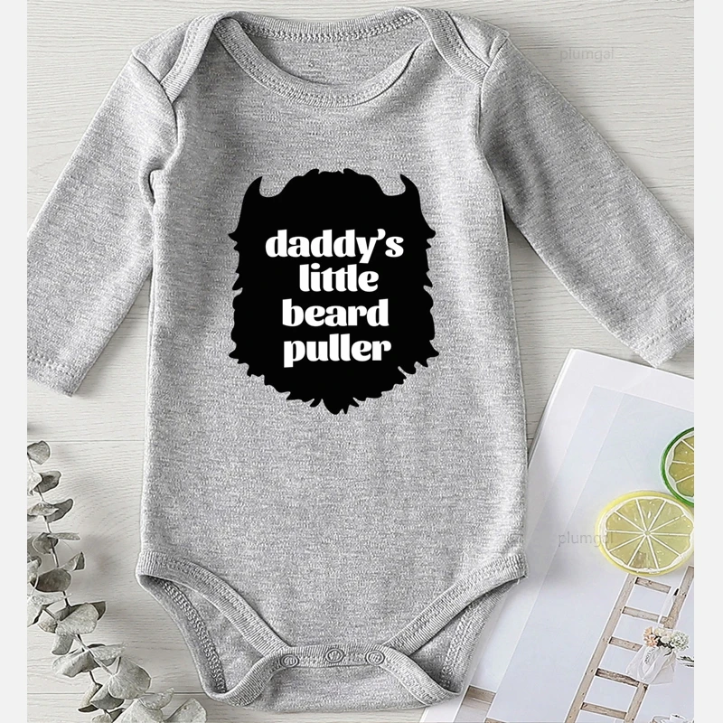 Детская одежда с надписью Daddy's Little Beard Одежда для новорожденных Летний