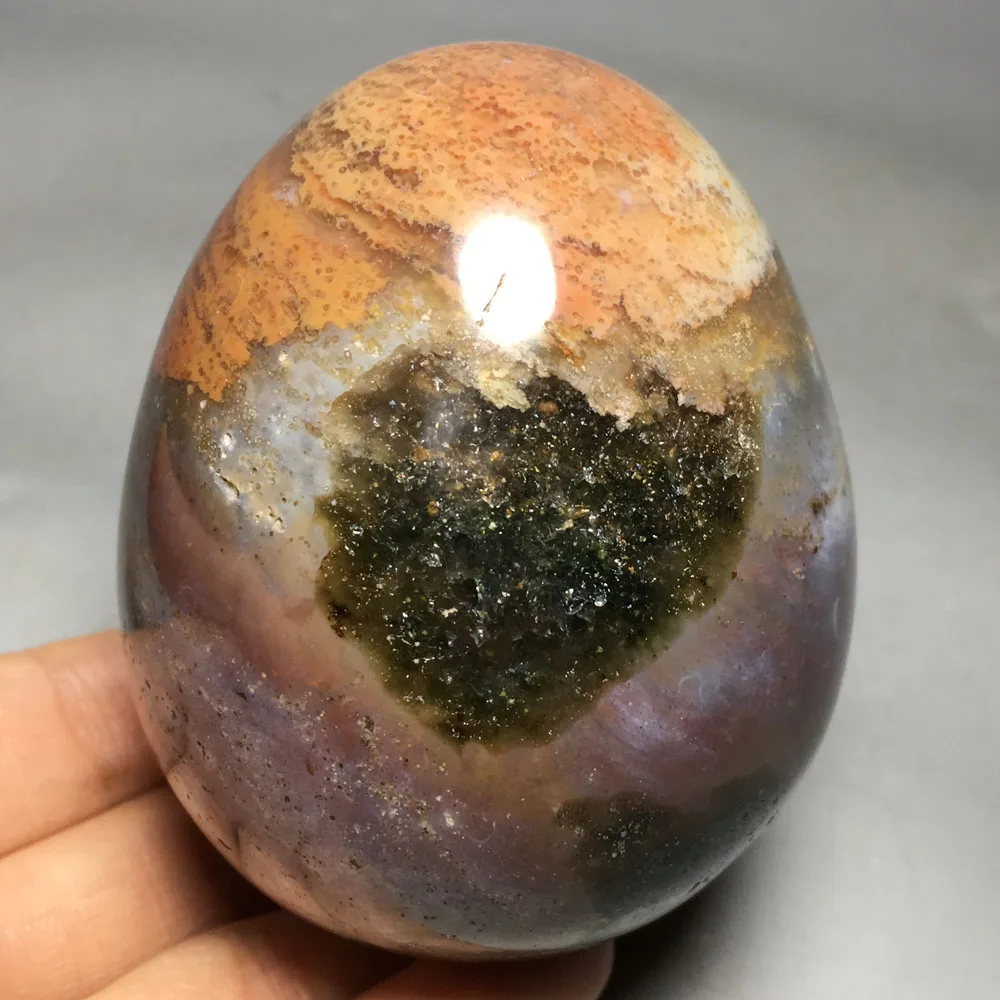

330g Natural crystal healing Home decoration polishing beautiful Ocean jasper egg