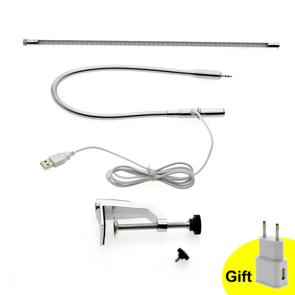  Long Arm Table Lamp 48 LEDs Clip Mounted Office LED Desk Lamp USB Flexible Gooseneck Eye-protection