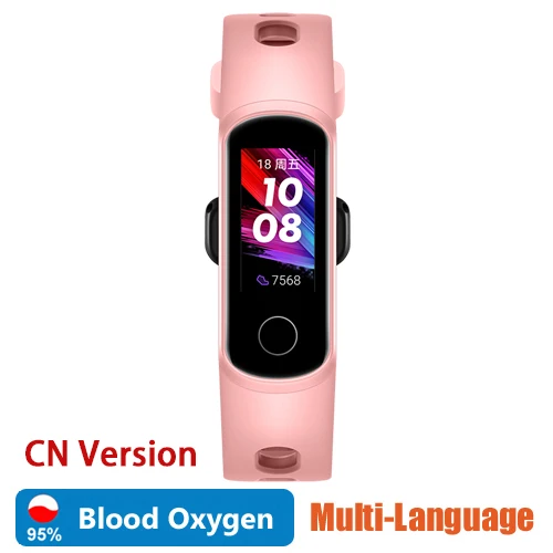Браслет huawei Honor Band 5i, умный браслет, зарядка через usb, мониторинг крови и кислорода, спортивный фитнес-браслет, бегущий трекер - Цвет: C band5i pink