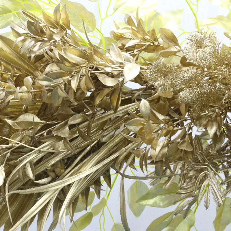 Искусственное растение Золотые листья серии свадебный Декор Пластиковые шелковые цветы Различные стили дома свадьба ряд цветов дорожные материалы