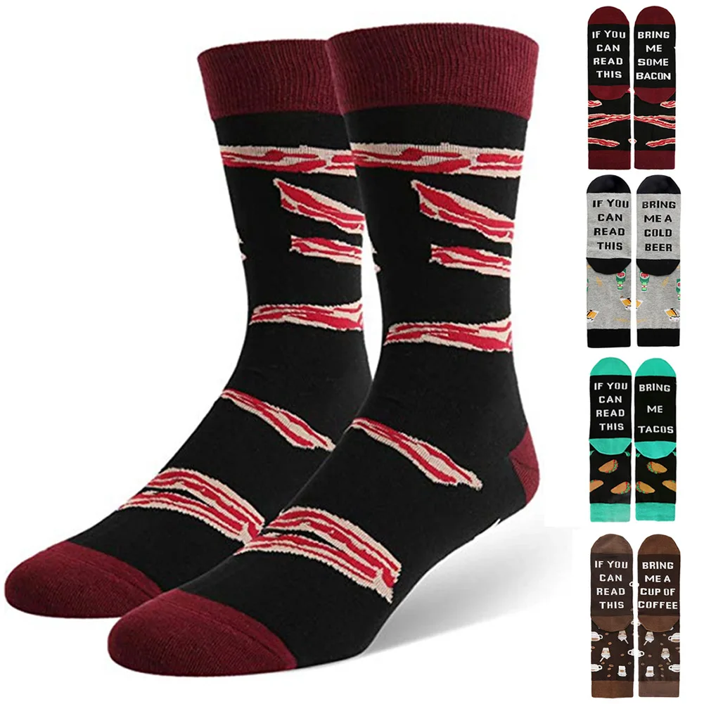 Популярные модные носки для взрослых, удобные дышащие носки средней длины с принтом, зимние женские и мужские носки CUN 668