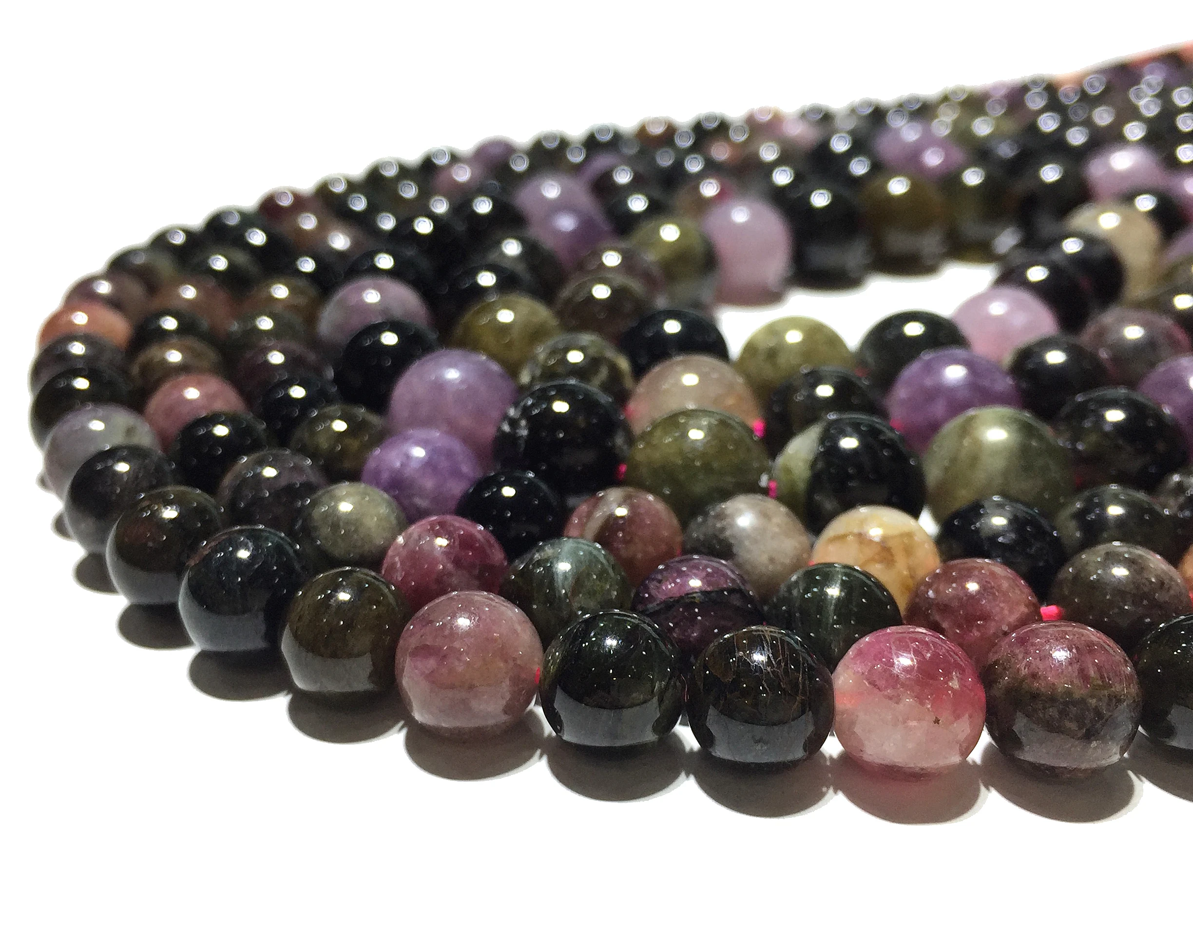 

Natural Tourmaline Stone Bead Gemstone Loose Spacer Beads For Jewelry Making DIY Bracelet Necklace Accessories 8mm Factory Price