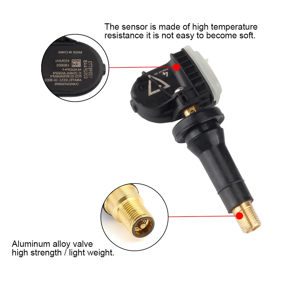 SOPEDAR Car Tire Pressure Monitoring System Sensor 433 MHz TPMS For Cadillac CT6 Chevrolet Malibu 2007-2017 13598773 13506028