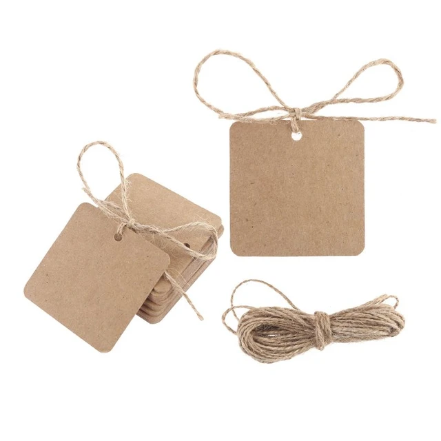 Kraft Paper Gift Tags with String, 500Pcs Blank Writable Tags