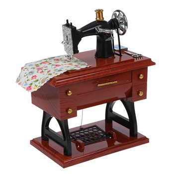 

Wind Up Vintage Mini Sewing Machine Style Mechanical Music Box