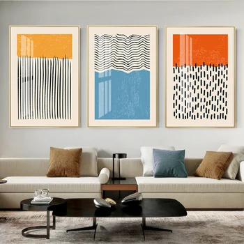 Geometric Line Shapes Colorful Posters Canvas