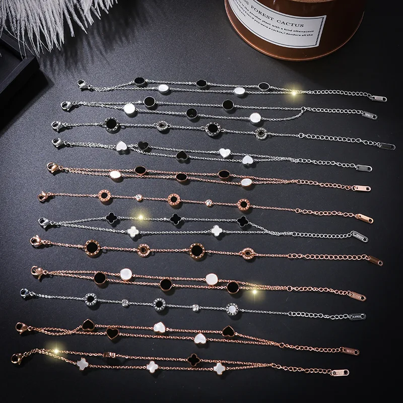 

Korean-style Cool Simple Bracelets Cool Titanium Steel Rose Gold Bracelet Online Celebrity Students CHIC Normcore Style Best Fri