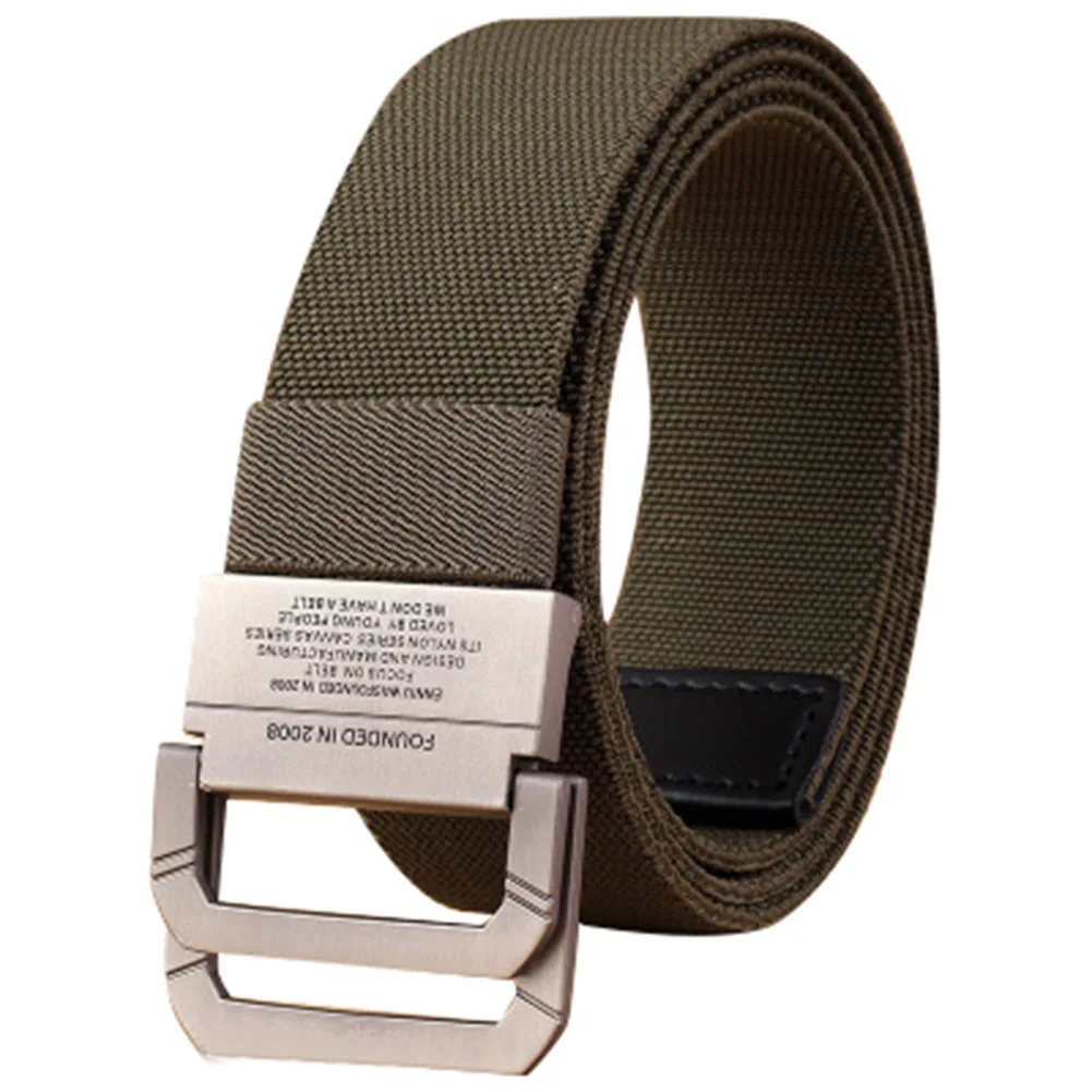 Tactical Belt Reinforced Thick Concealed Belt Nylon Webbing Heavy Duty Waist Belts SEC88 - Color: Green