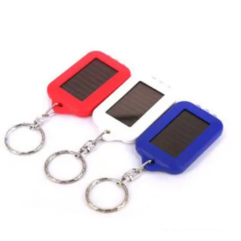 

NEW LED flashlight mini solar powered flashlight torches key with single file and colorful RechargeableLED Light Keychain Torch